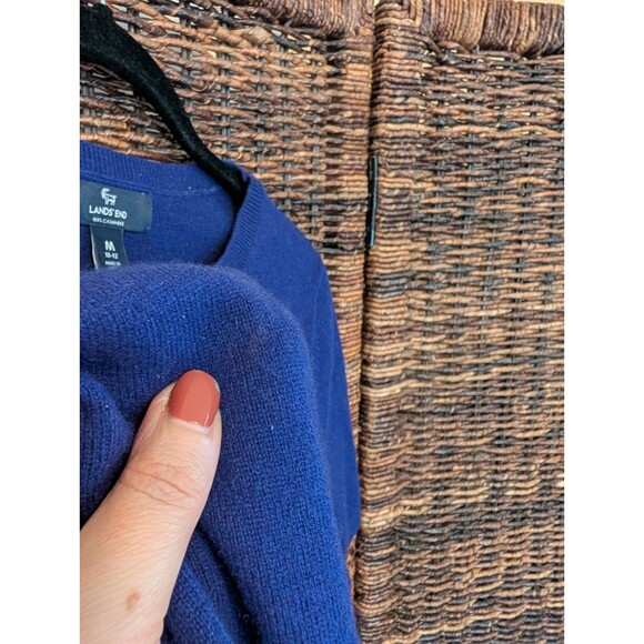 Lands' End 100% Cashmere Short Sleeve Sweater Women's Medium Purple Minimalist - Picture 5 of 9